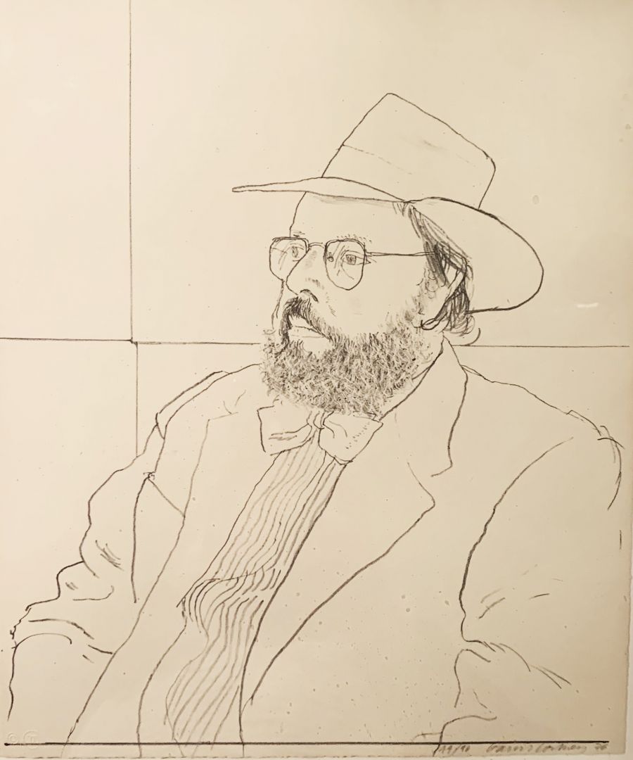 Henry Geldzahler with Hat Hockney